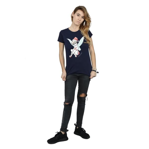 Disney Dam/Tjej Tinkerbell Christmas Fairy Bomulls-T-shirt
