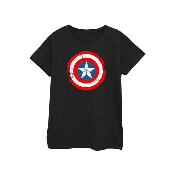 Marvel Womens/Ladies Captain America Civil War Distressed Shield Cotton T-Shirt