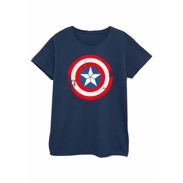 Marvel Womens/Ladies Captain America Civil War Distressed Shield Cotton T-Shirt