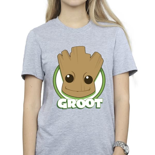 Guardians Of The Galaxy Dam/dam Groot Badge Boyfriend T-shirt i bomull