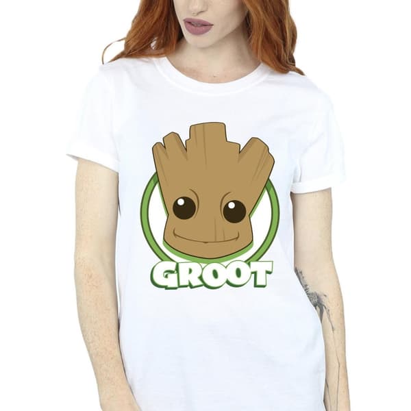 Guardians Of The Galaxy Dam/dam Groot Badge Boyfriend T-shirt i bomull