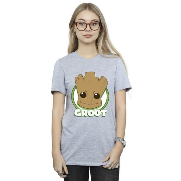 Guardians Of The Galaxy Dam/dam Groot Badge Boyfriend T-shirt i bomull