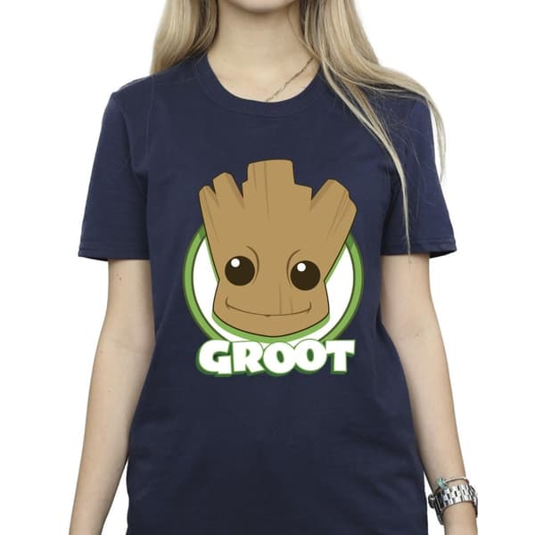 Guardians Of The Galaxy Dam/dam Groot Badge Boyfriend T-shirt i bomull