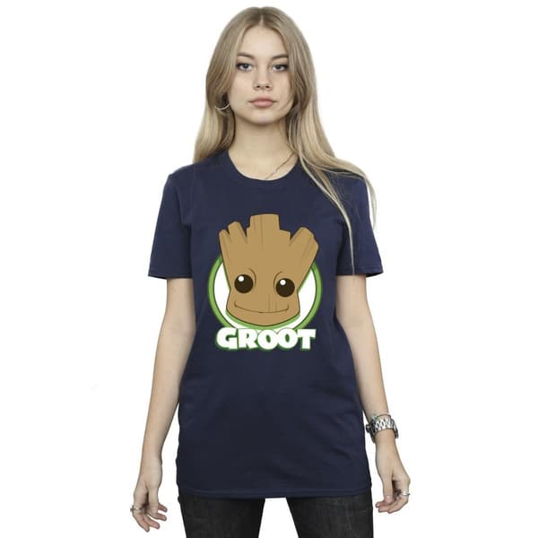 Guardians Of The Galaxy Dam/dam Groot Badge Boyfriend T-shirt i bomull