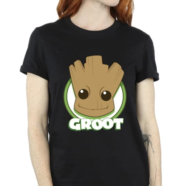 Guardians Of The Galaxy Dam/dam Groot Badge Boyfriend T-shirt i bomull