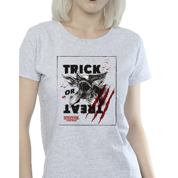 Netflix Dam/Tjej Stranger Things Trick Or Treat Slash T-shirt i bomull
