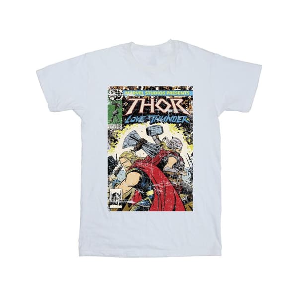 Marvel Thor Love And Thunder - T-shirt med vintageaffisch för herrar White 4XL