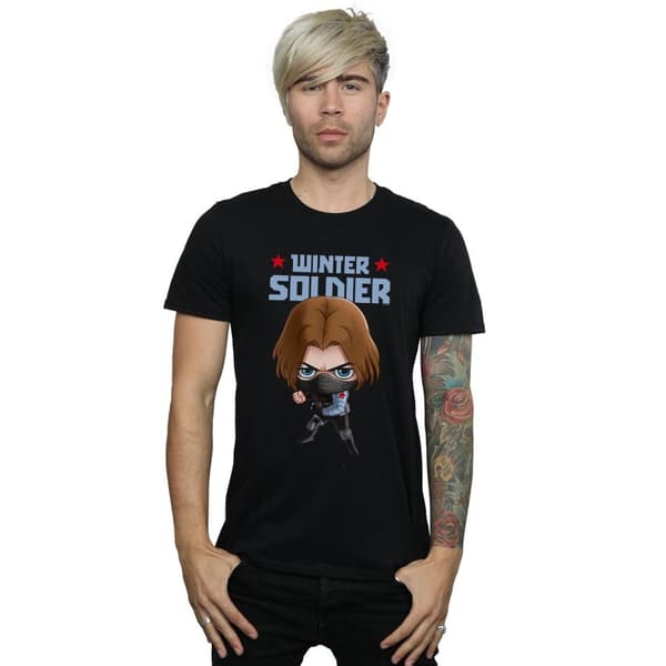 Marvel Mens Winter Soldier Bucky Toon T-shirt