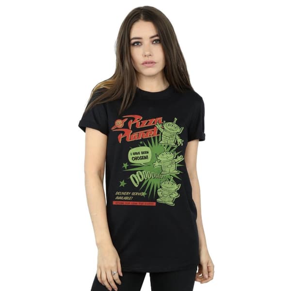 Disney Dam/Tjej Toy Story 4 Pizza Planet Little Green Men Boyfriend T-shirt i bomull