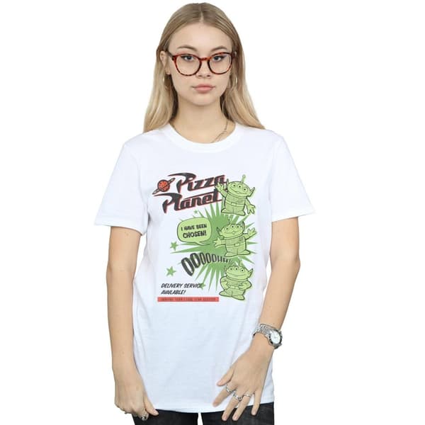 Disney Womens/Ladies Toy Story 4 Pizza Planet Little Green Men Cotton Boyfriend T-Shirt
