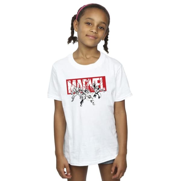 Marvel Girls Comics Hero Group T-shirt i bomull