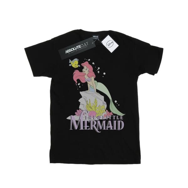 Disney Den lilla sjöjungfrun Faded Nostalgia T-shirt i bomull för flickor Black 7-8 Years