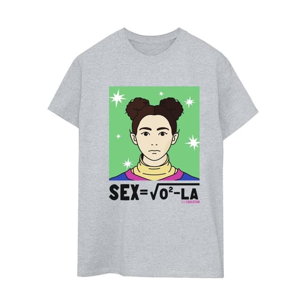 Netflix Womens/Ladies Sex Education Ola Sex Equation Cotton Boyfriend T-Shirt Sports Grey L