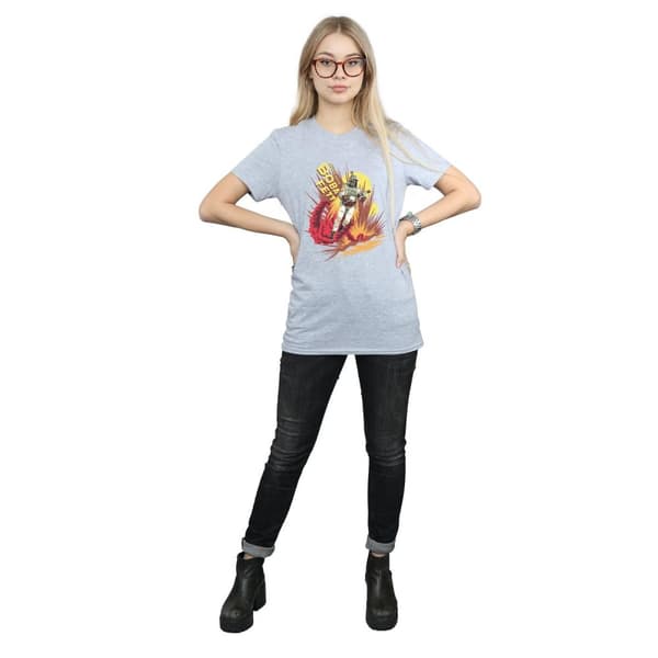 Star Wars Womens/Ladies Boba Fett Rocket Powered Cotton Boyfriend T-Shirt
