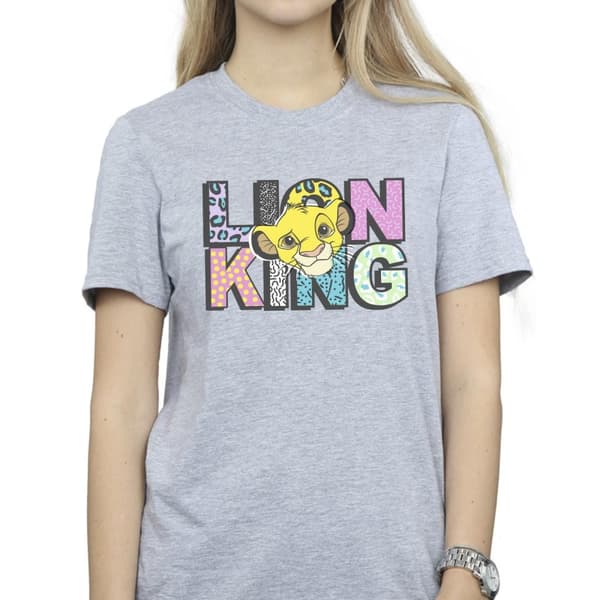 Disney Womens/Ladies The Lion King Pattern Logo Cotton Boyfriend T-Shirt