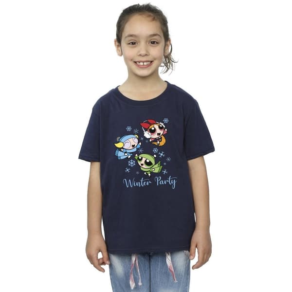 The Powerpuff Girls Girls Girls Winter Party Cotton T-Shirt