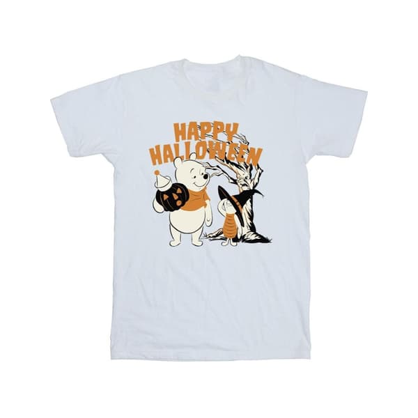 Disney T-shirt i bomull för flickor Winnie the Pooh och Piglet Happy Halloween