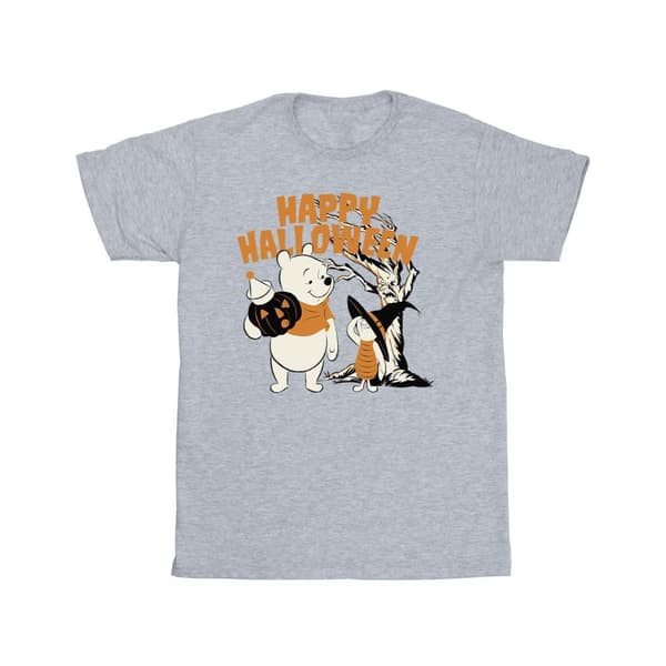 Disney T-shirt i bomull för flickor Winnie the Pooh och Piglet Happy Halloween