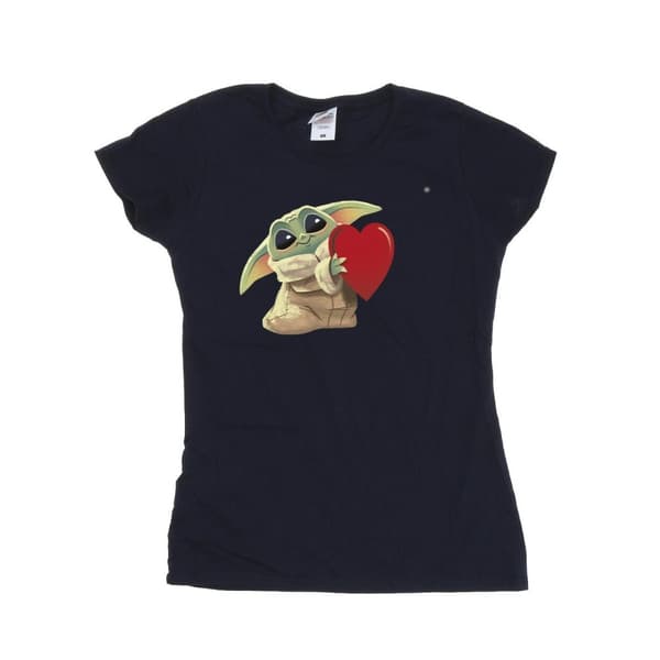 Star Wars Womens/Ladies The Mandalorian The Kids With Heart Cotton T-Shirt