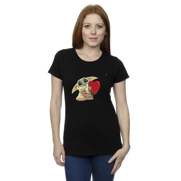 Star Wars Womens/Ladies The Mandalorian The Kids With Heart Cotton T-Shirt
