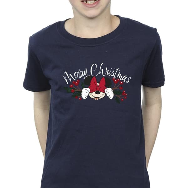 Disney Boys Minnie Mouse Christmas Holly T-Shirt
