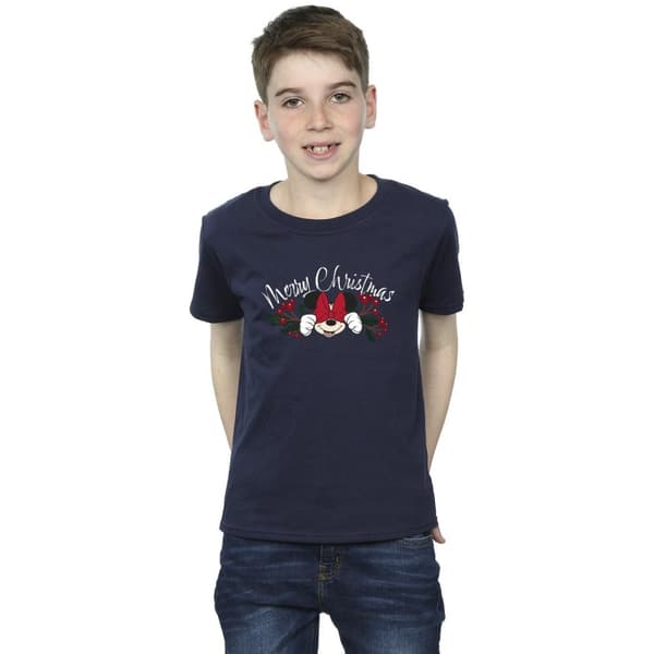 Disney Boys Minnie Mouse Christmas Holly T-Shirt