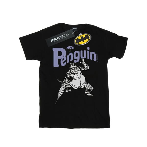 DC Comics Girls Penguin Mono Action Pose Cotton T-Shirt