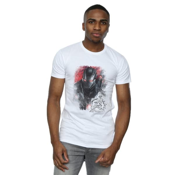 Marvel Mens Avengers Endgame War Machine T-shirt med borstad textur