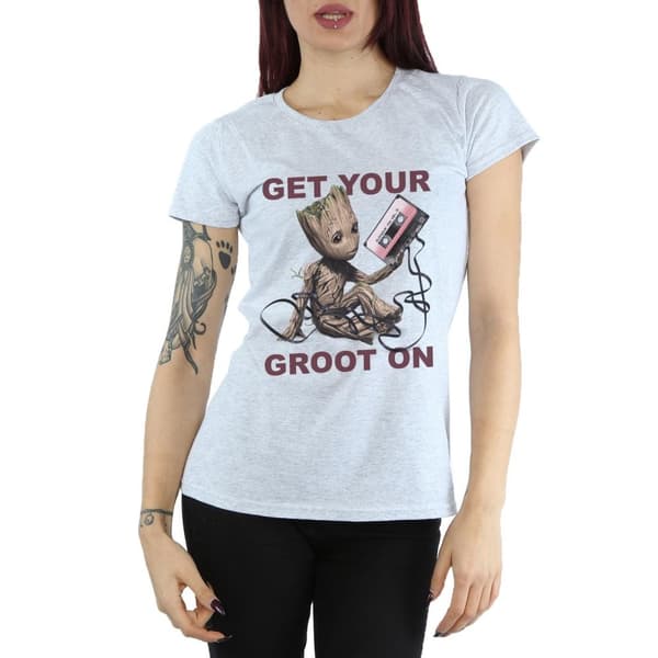Marvel Womens/Ladies Guardians Of The Galaxy Get Your Groot On Cotton T-Shirt