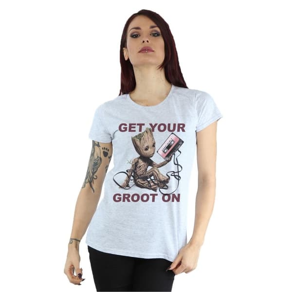 Marvel Womens/Ladies Guardians Of The Galaxy Get Your Groot On Cotton T-Shirt