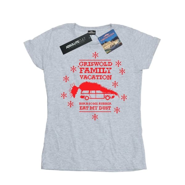 National Lampoon´s Christmas Vacation Womens/Ladies Eat My Dust Cotton T-Shirt Sports Grey XL