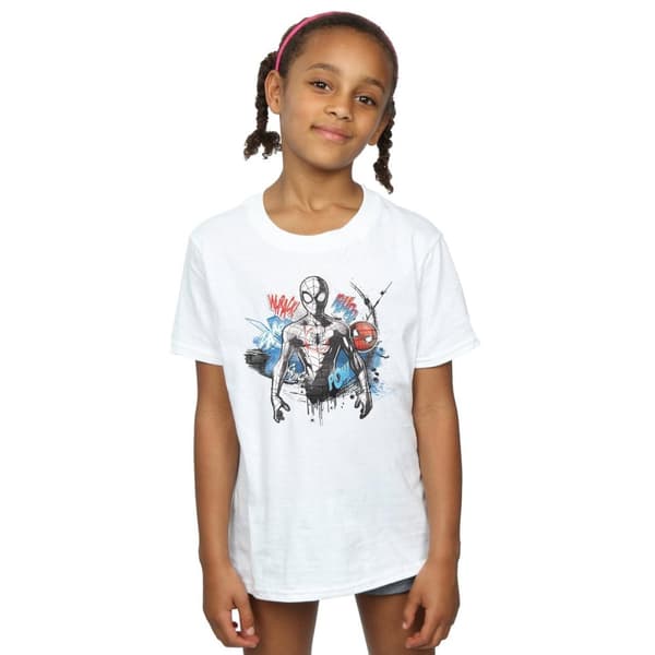 Marvel Spider-Man Graffiti Pose T-shirt i bomull för flickor