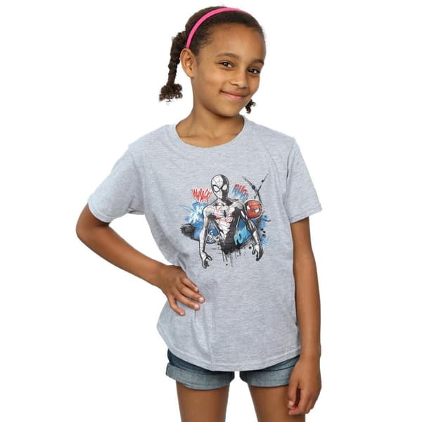 Marvel Spider-Man Graffiti Pose T-shirt i bomull för flickor
