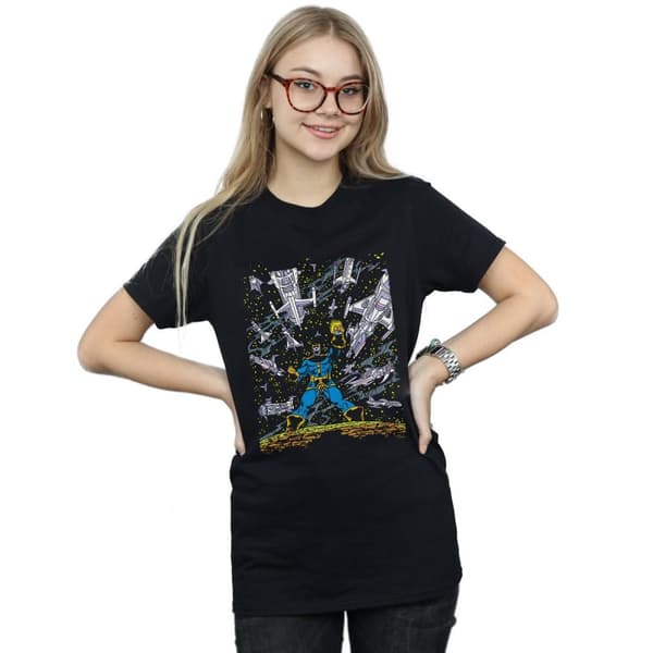 Marvel Womens/Ladies Thanos Ships Cotton Boyfriend T-Shirt