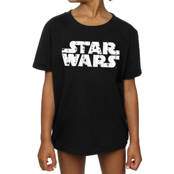 Star Wars T-shirt i bomull med jullogo för flickor