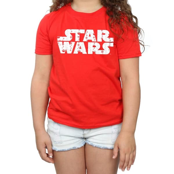 Star Wars T-shirt i bomull med jullogo för flickor