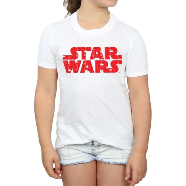 Star Wars T-shirt i bomull med jullogo för flickor