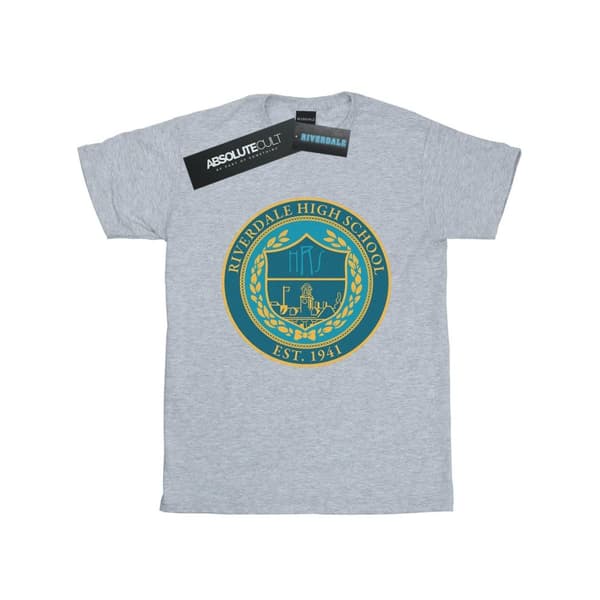 Riverdale Dam/kvinnor High School Crest Boyfriend T-shirt i bomull