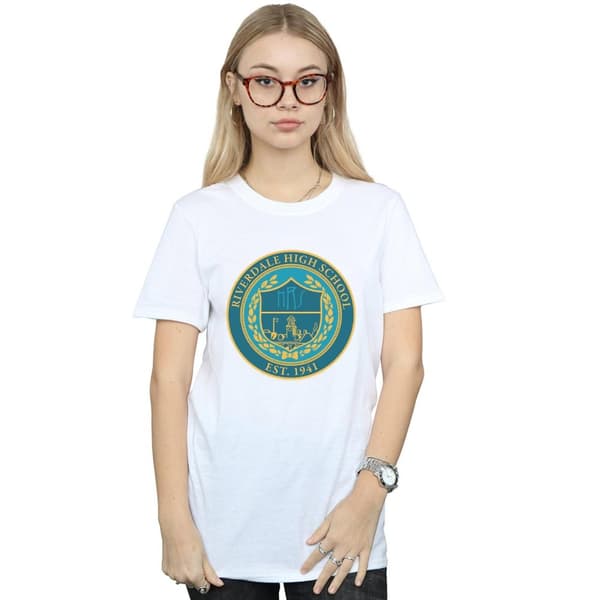 Riverdale Womens/Ladies High School Crest Cotton Boyfriend T-Shirt