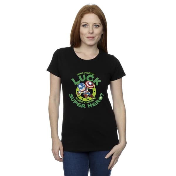 Marvel Dam / Dam St Patrick´s Day Captain America Luck T-shirt i bomull