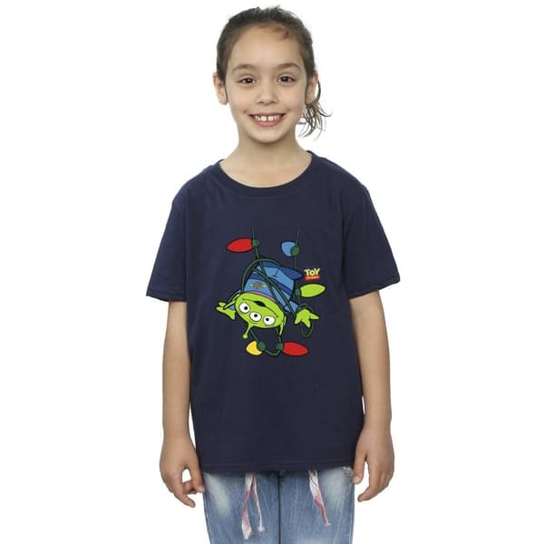 Disney Girls Toy Story Christmas Lights Aliens Cotton T-Shirt