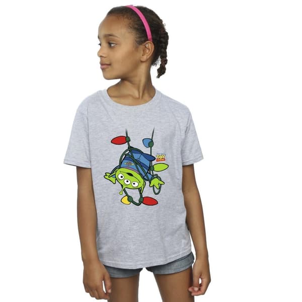 Disney Girls Toy Story Christmas Lights Aliens Cotton T-Shirt