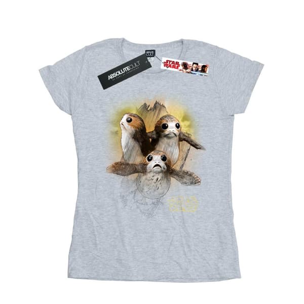Star Wars Dam/Tjej The Last Jedi Porgs T-shirt i borstad bomull