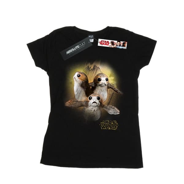 Star Wars Dam/Tjej The Last Jedi Porgs T-shirt i borstad bomull