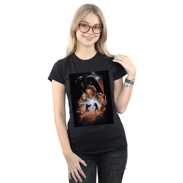 Star Wars Dam/Tjej Episode III Filmaffisch Bomulls-T-shirt