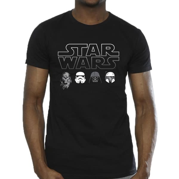 Star Wars T-shirt med karaktärshuvuden för herrar