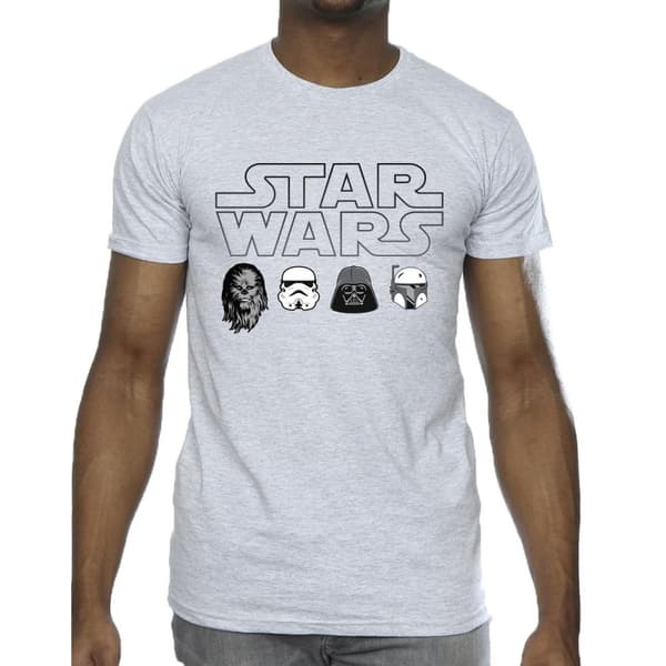 Star Wars T-shirt med karaktärshuvuden för herrar