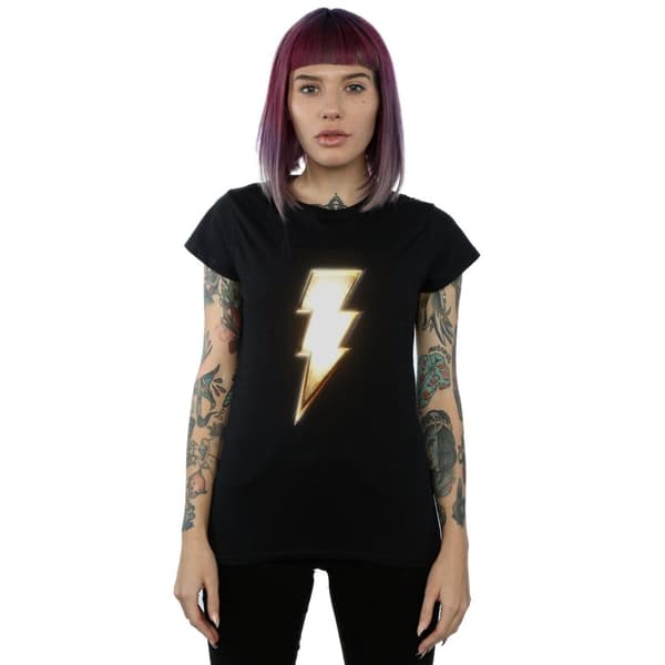 DC Comics Womens/Ladies Shazam Bolt Logo Cotton T-Shirt