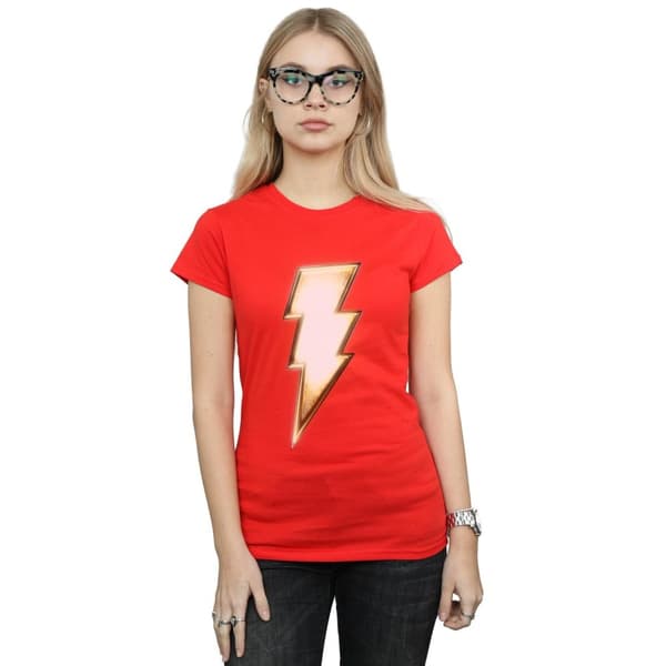 DC Comics Dam/Tjej - Shazam Bolt - Bomulls-T-shirt med logotyp
