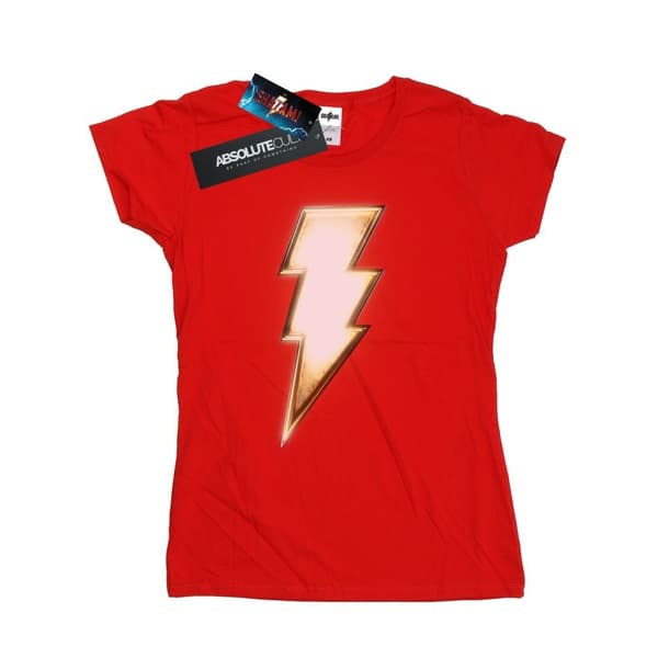 DC Comics Dam/Tjej - Shazam Bolt - Bomulls-T-shirt med logotyp